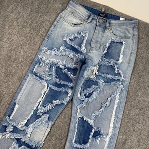BoohooMAN 28 Patchwork Rip & Repair Jeans – Distressed Streetwear Denim‎